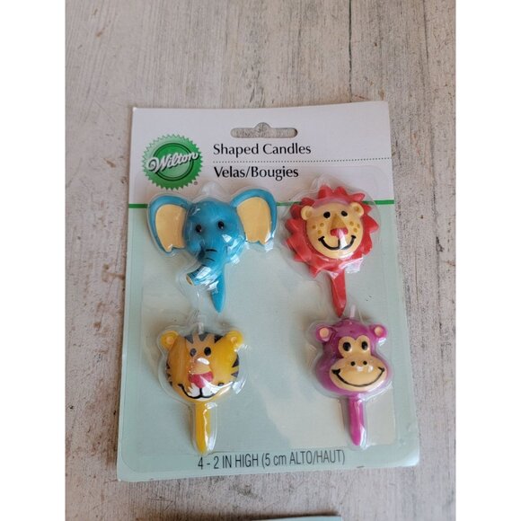 Zoo animal elephant lion crayon birthday candle set unique - Picture 3 of 6